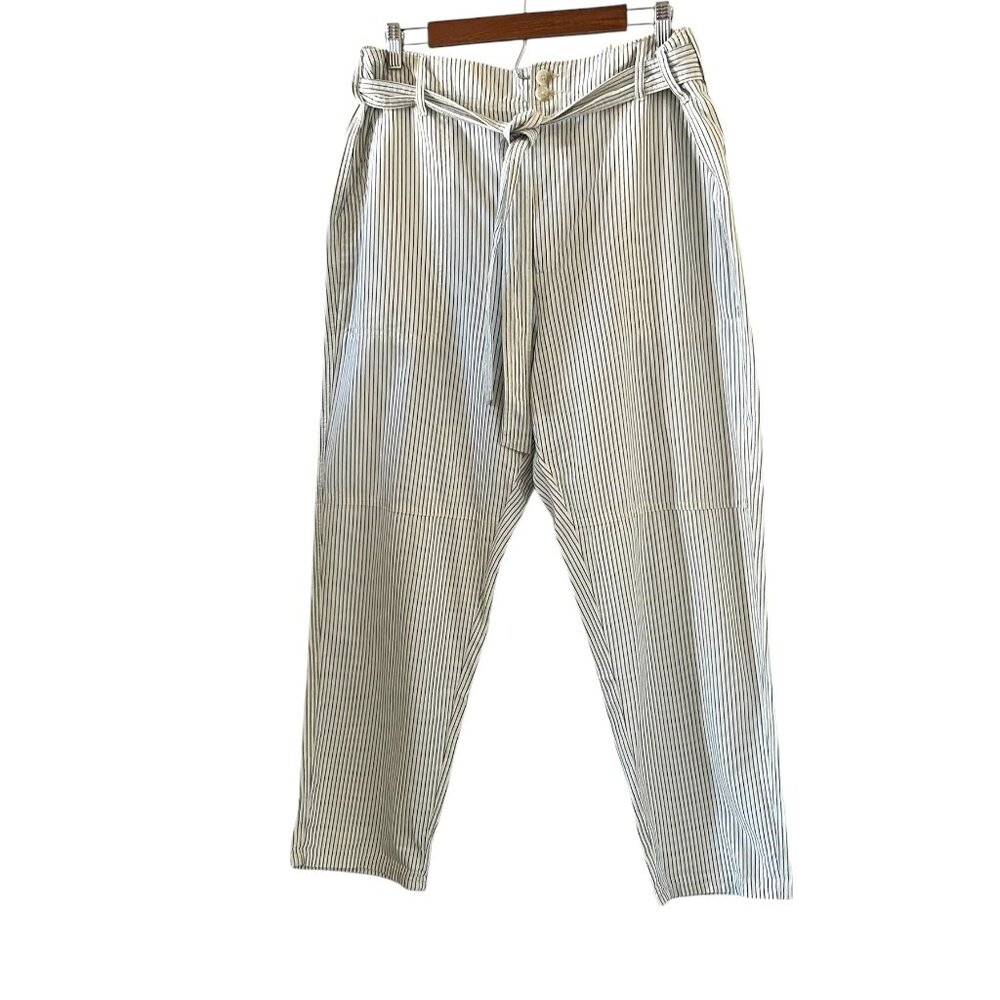 American Eagle NEW Hi-Rise Tie Front Taper Leg Stripe Pants Size 16